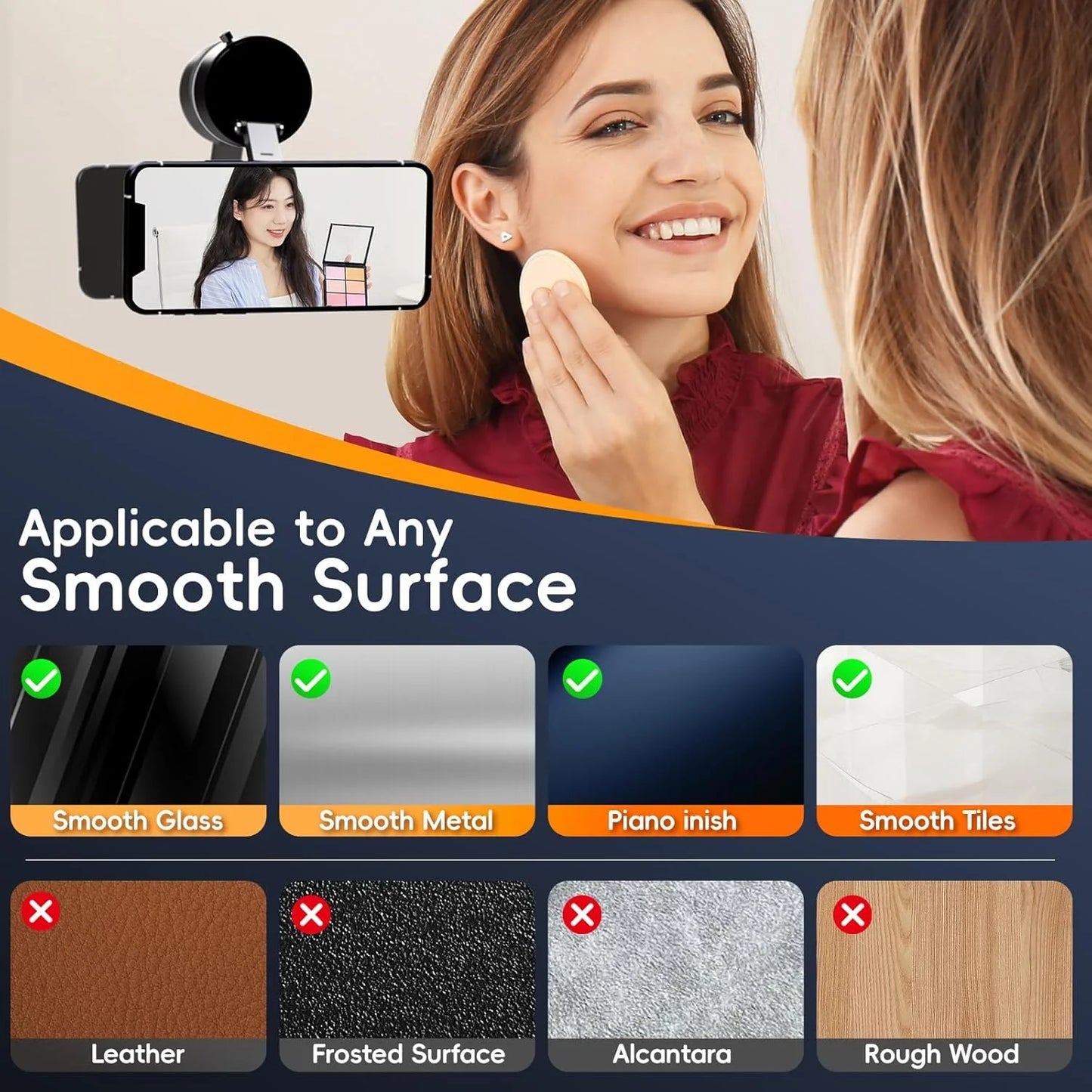 Vacuum Magnetic Phone Holder, Magsafe Suction Cup Phone Holder, 360 ° Adjustable Magnetic Phone Holder, Pocket Sized Foldable